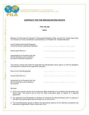 Fillable Online Contract For The Broadcasting Rights Fax Email Print