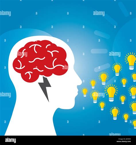 Lluvia de ideas es el cerebro y el rayo de energía creativa idea de