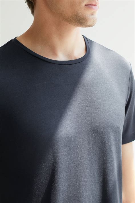 Silk Mens T Shirt In Navy Lovli Silk