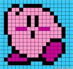 Bit Kirby Grid Pixel Art Kirby Perler Star Pixel Bead Patterns Beads