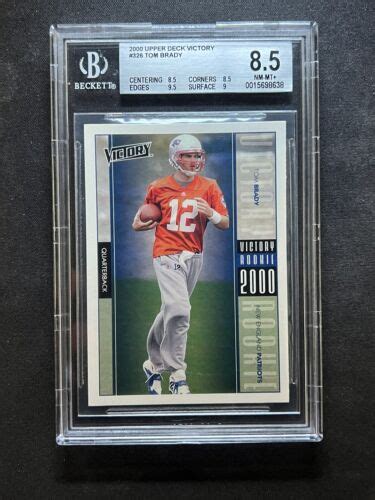 TOM BRADY 2000 UPPER DECK VICTORY BGS 8 5 NM MT ROOKIE CARD 326