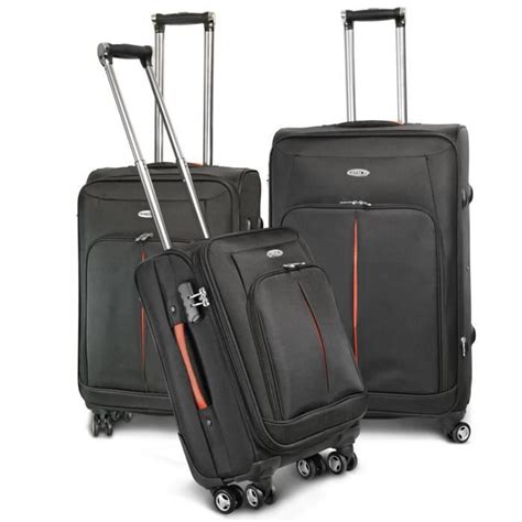 Kinston Set De Valises Trolley Roues Cm Noir