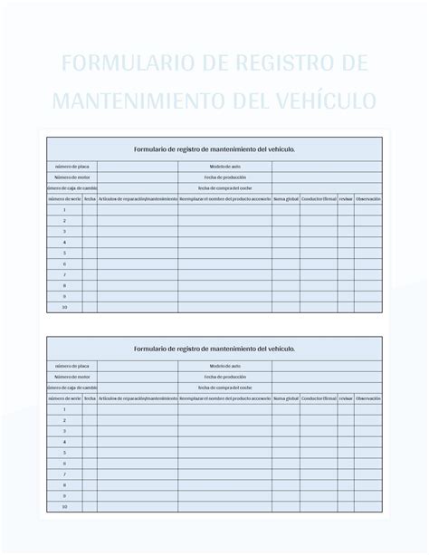 Plantillas Plan De Mantenimiento Para Excel Gratis y Hojas de Cálculo