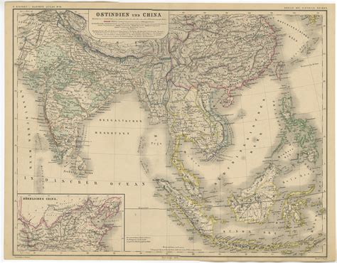 Antique Map of Southeast Asia and China by Kiepert (c.1870)