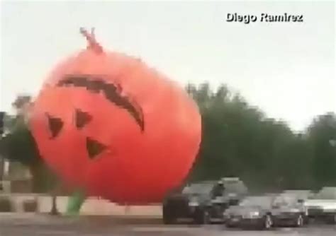 Giant Jack-O'Lantern Breaks Loose