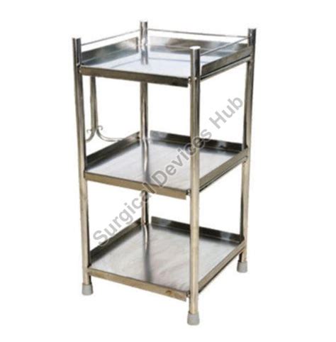 Stainless Steel Hospital Bedside Table Manufacturer Exporter From Delhi