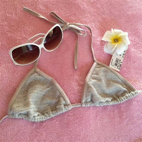 Swim Shimmer Gold Bikini Triangle Top Poshmark