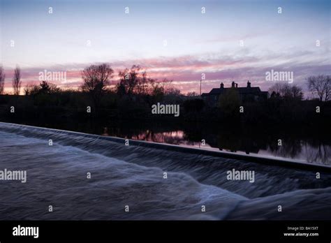 Severn Weir Sunset Stock Photo - Alamy