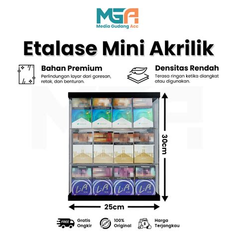 Jual ETALASE MINI AKRILIK RAK WARUNG ACRYLIC DISPLAY MULTIFUNGSI