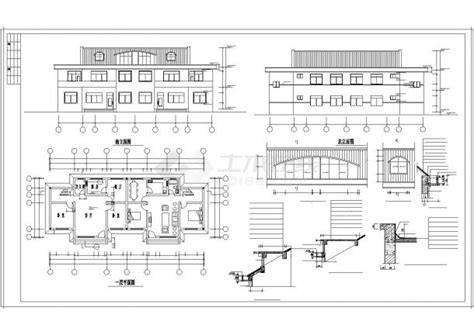 多层农村住宅建筑施工立面cad参考图图住宅小区土木在线