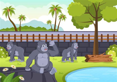 zoo background vector art icons  graphics