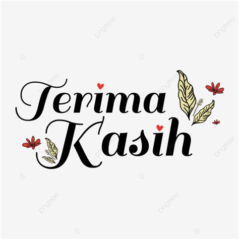 Terima Kasih Tulisan Tangan Yang Digambar Dengan Latar Belakang Transparan Vektor Terima Kasih