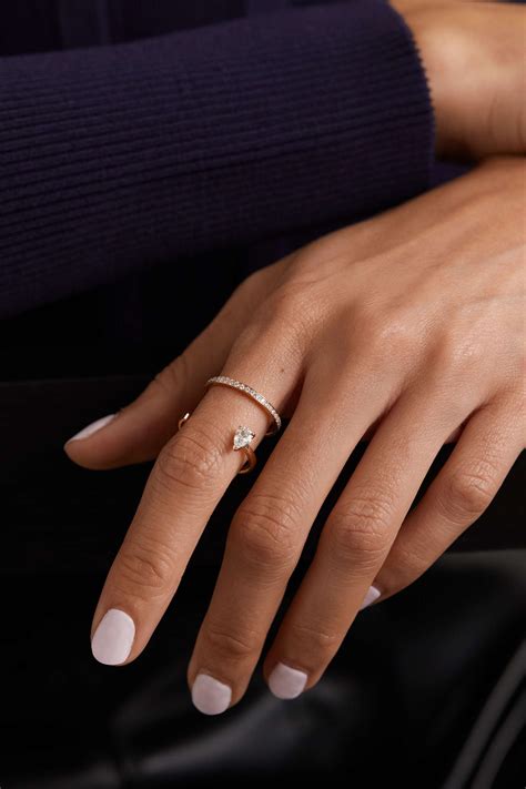 Repossi Serti Sur Vide Karat Rose Gold Diamond Ring Net A Porter