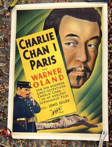 Charlie Chan In Paris Swedish One Sheet Poster On Linen | #4688255670