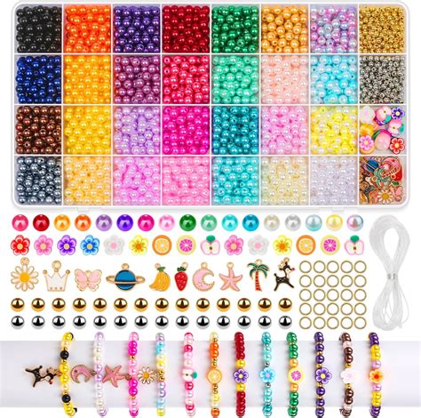 Cludoo Lot De 2 000 Perles Rondes Multicolores Avec Trou Pour La