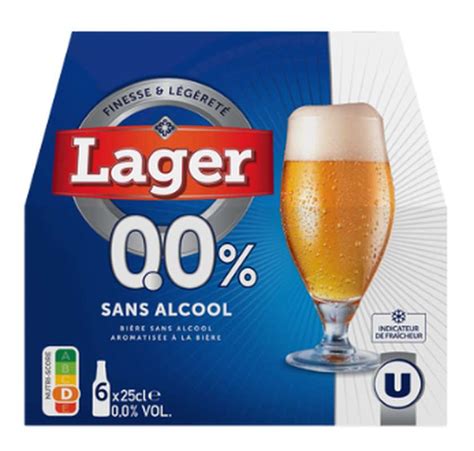 Pack de bière LAGER 0 0 sans alcool U 6 x 25 cl La Belle Vie