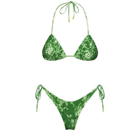 Sexy Triangle Push Up Bikini Set Brazilian String Thong Swimwear Ruched