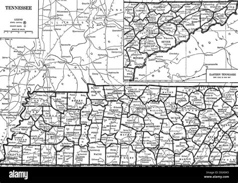 Old Map Of Tennessee State S Stock Photo Alamy