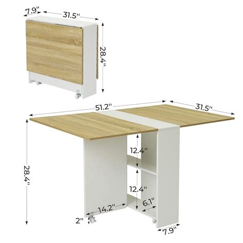 Mua Tiptiper Folding Dining Table With 6 Casters Drop Leaf Dining