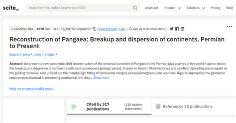 [citation report] Reconstruction of Pangaea: Breakup and dispersion of continents, Permian to ...