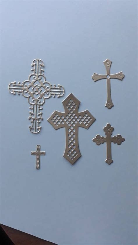 Cross Die Cut Set Of Cross Paper Die Cuts Golden Crosses Etsy