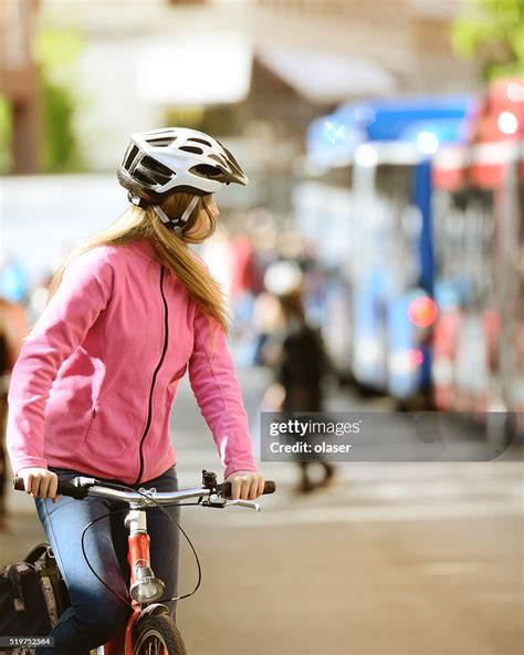 Swedish Girl And Bicycle In Traffic High Res Stock Photo Getty Images