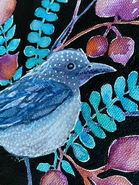 Daily Painters Of Colorado Bluebird Original Mixed Media Painting