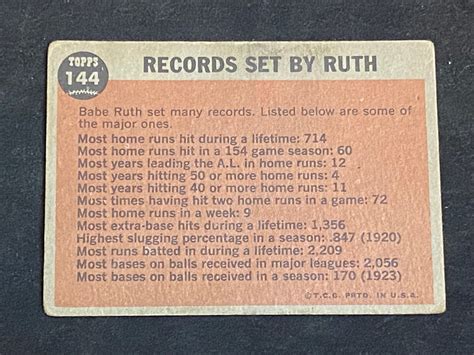 Lot Vg Topps Farewell Speech Babe Ruth Baseball Card