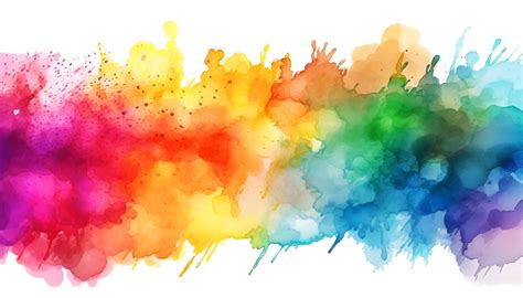 Rainbow Watercolor Texture Splash Background Element 24637605 PNG