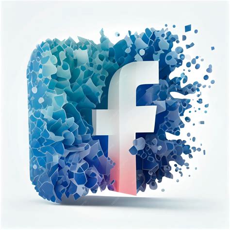 Logotipo De Facebook Aislado Con Fondo Blanco Icono Recortado Flotando