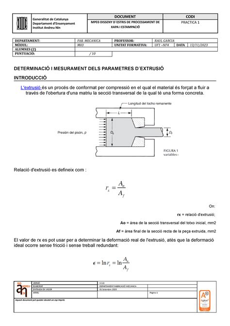 Pr 1 Exercicis Extrusio Generalitat De Catalunya Departament D