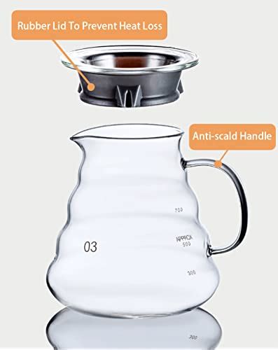 Cofimefo Coffee Server V Standard Glass Coffee Carafe Pour Over