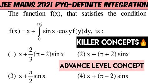 Definite Integration Jee Mains Question 2021🔥definite Integration Jee Mains Previous Year