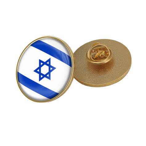 Israeli Flag Pin Epoxy Badge Israeli Flag Pin Brooch