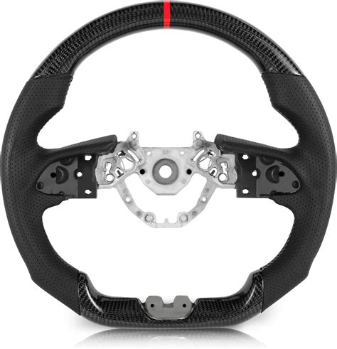 Amazon TESFEEL Steering Wheel Carbon Fiber Preforated Leather With