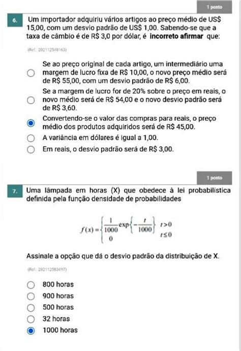 prova Estácio de estatística e probabilidade Administração Estatistica