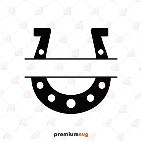 Horseshoe Monogram Svg Split Horseshoe Svg Premiumsvg