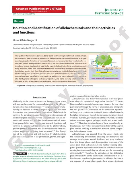 PDF Isolation And Identification Of Allelochemicals And Their