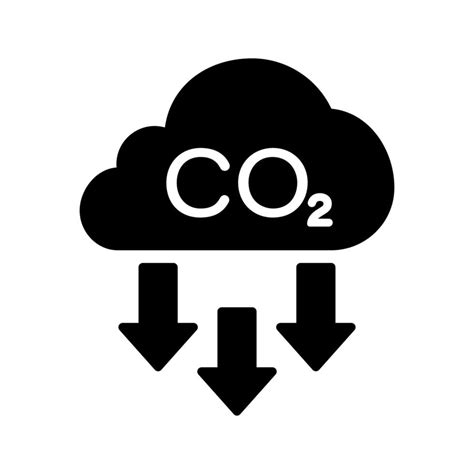 CO2 With Cloud Emission Gas Silhouette Icon Reduction Greenhouse