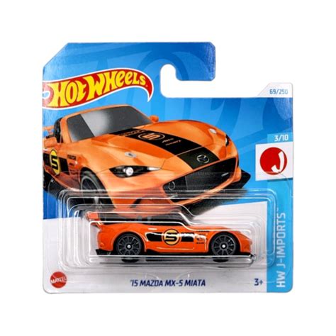 HOT WHEELS 15 Mazda MX 5 Miata Orange HW J Imports Short Card HTD22