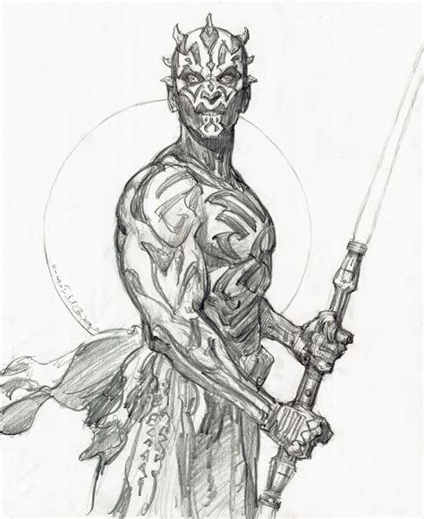 Star Wars, Darth Maul Drawing-Iain McCaig Comic Art | Star wars art ...