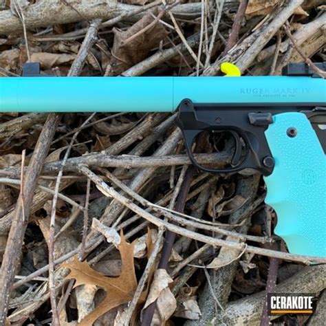 Refinished Ruger Mark Iv Finished With Robins Egg Blue Cerakote