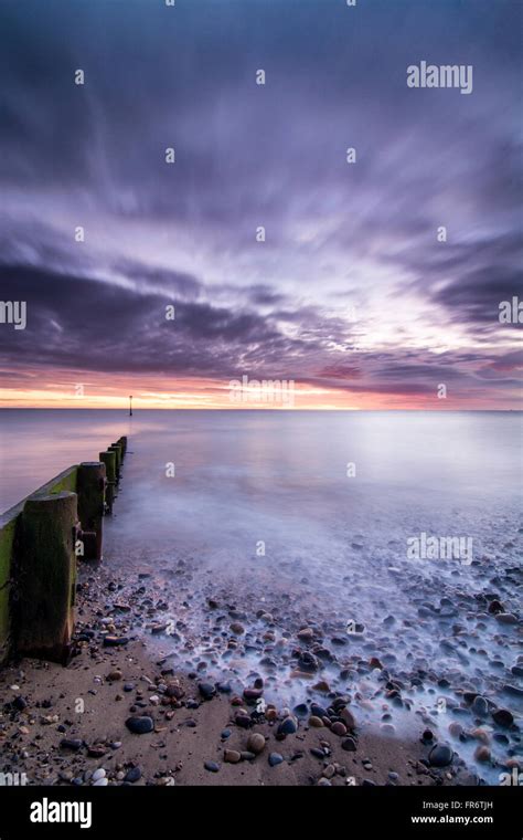 Sunrise at Hornsea beach, East Yorkshire Stock Photo - Alamy