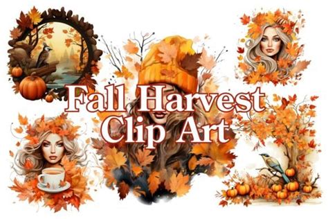 Fall Harvest Clip Art Collection 8 Graphic by Sunny Jar Designs ...