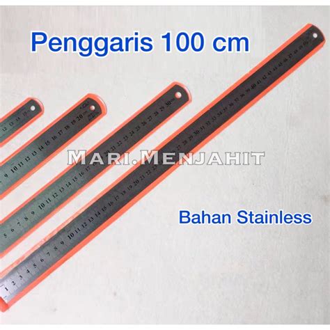 Jual Penggaris Besi Mistar Stainless Ruler 100 Cm 1 Meter 100 Cm