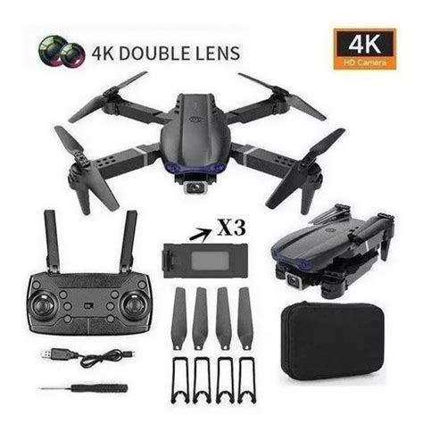 Câmera Dupla Mini Drone E99 Pro Professional 4k 2 Bateri Cor Preto