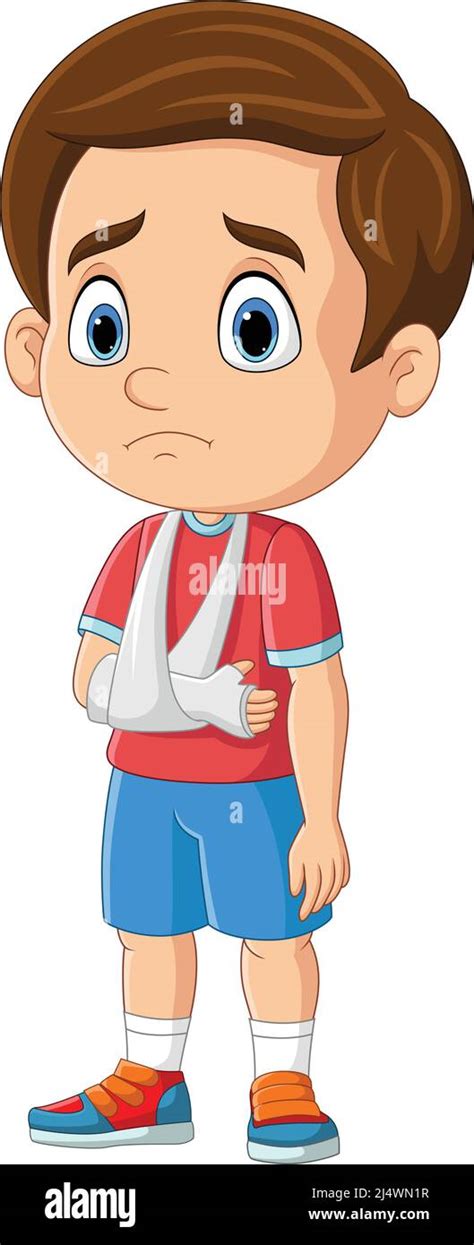 Cartoon little boy with broken arm Stock Vector Image & Art - Alamy