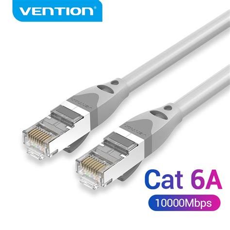 Venção Cabo Ethernet Cat6a Sftp Patch Rj45 Lan Alta Velocidade 10gbps