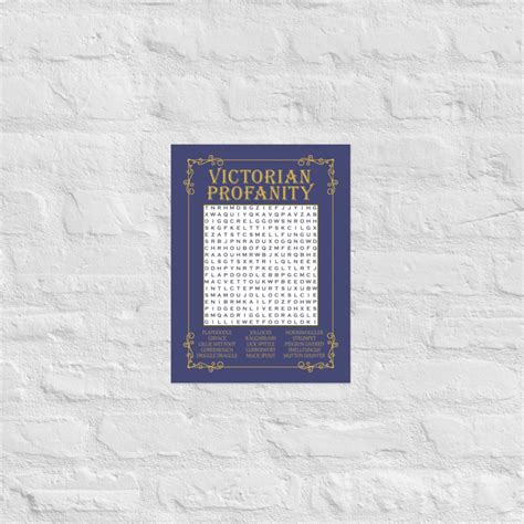 Word Search Poster Victorian Profanity Words Word Search Etsy Uk