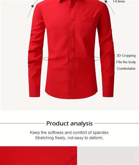 Mens Formal Classic Design Button Shirt Chest Pocket Male Temu